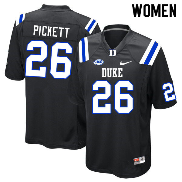 Women #26 Joshua Pickett Duke Blue Devils College Football Jerseys Sale-Black